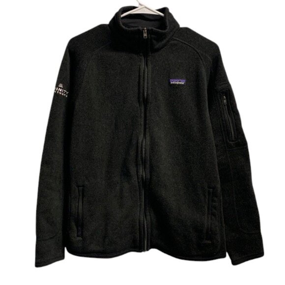 Patagonia Men’s L Black Fleece Jacket Zip Up Logo Trinity Partner Outdoor Layer - Picture 1 of 12
